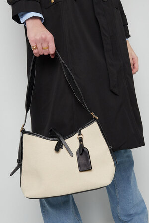 Schicke Tasche mit verstellbarem Riemen – Schwarz und Weiß h5 Bild3
